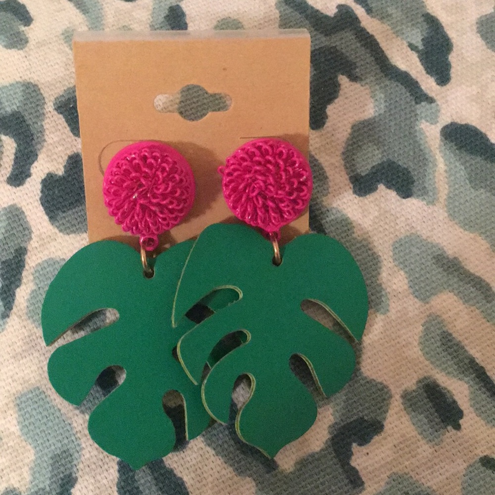 Palm leaf earrings